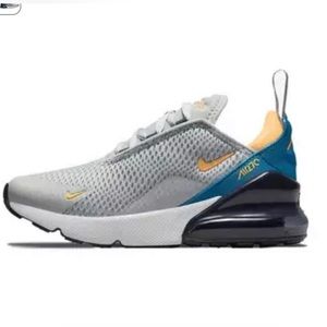 Nike Air Max 270 "Grey Fog/Melon Tint-Midnight Navy" Boys' Shoe size 4Y